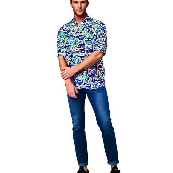 MEN'S Boatyard Button Down Shirt-Rhode Island Ocean State of Mind - Picture 2 of 4